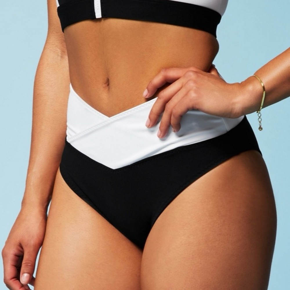 Fabletics High-Waisted Crossover Swim Bottoms
